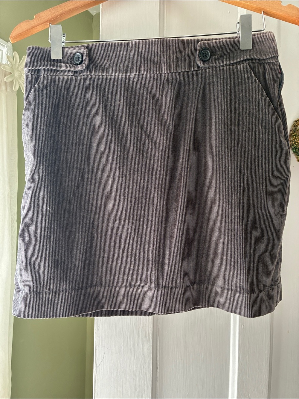 Banana Republic Charcoal Corduroy Mini Skirt